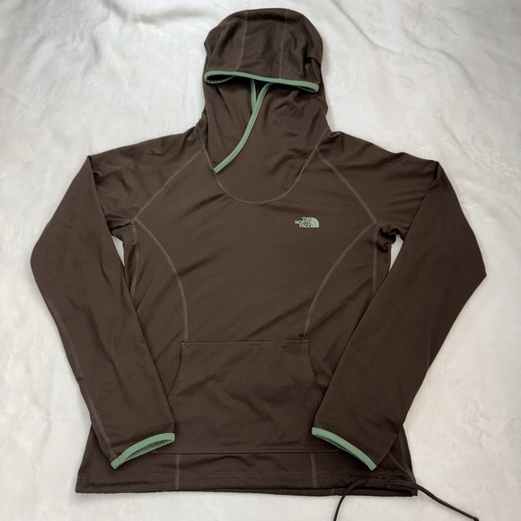 The North Face Tops - The North Face VaporWick Hoodie Pullover Stretch Brown Womens L Trail
